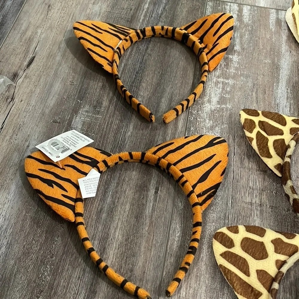 Animal Ears headband lot tiger, giraffe, zebra, elephant